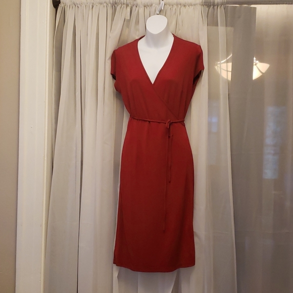 ann taylor red wrap dress